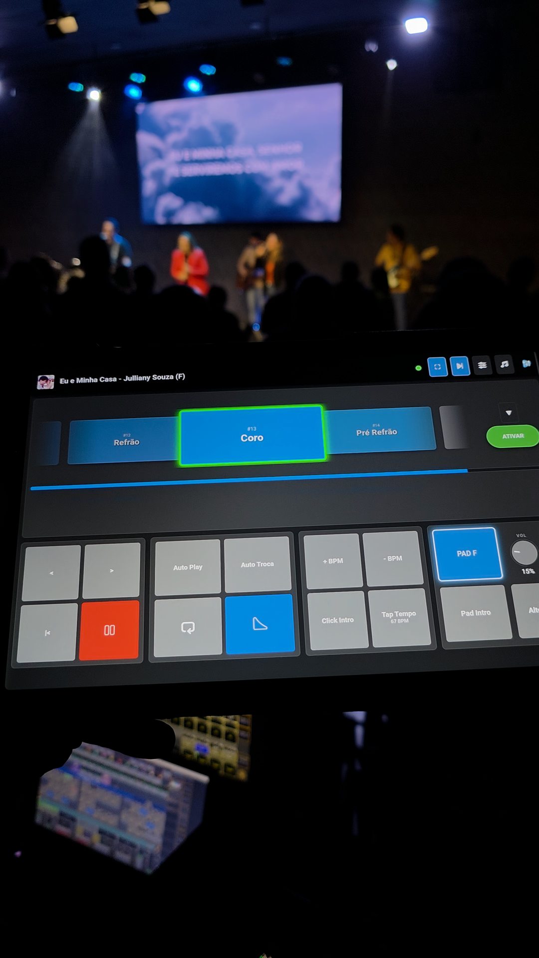 Painel Web ao vivo no tablet